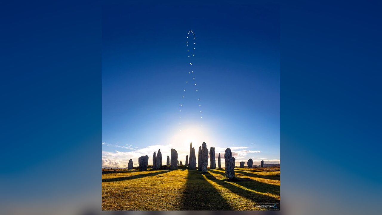 NASA divulga imagem de analema solar sobre monumento pré-histórico na Escócia
